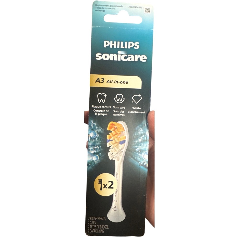 Philips Sonicare A3 Premium All-in-One Replacement Brush Heads White 2-Pack New